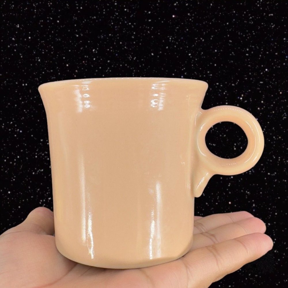 Vintage Fiesta Salmon Pink Coffee Cup Mug Ceramic USA Made Old Mark Mug Cup